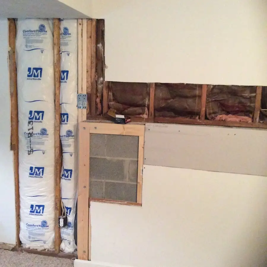 Wall insulation replacement during Basement Flood Cleanup in South Fulton